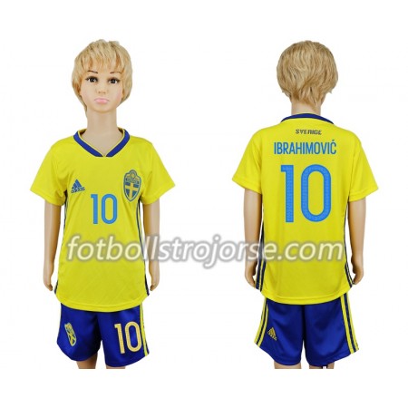 Sverige Matchtröjor Zlatan Ibrahimovic 10 Barn Hemma Fotbollströja VM 2018