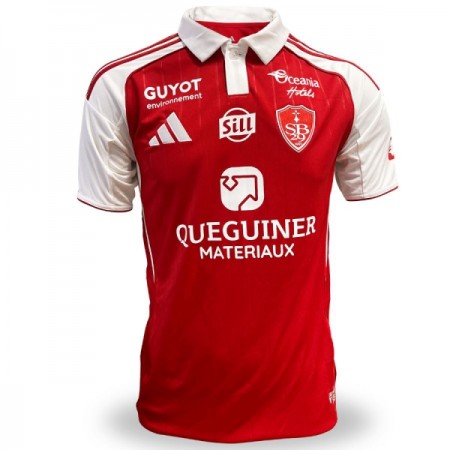 Stade Brestois Matchtröjor Hemma Fotbollströja 2025-26 Stade Brestois Matchtröjor Hemma Fotbollströja 2025-26