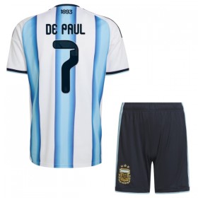 Argentina De Paul 7 Matchtröjor Barn Hemma Fotbollströja VM 2026