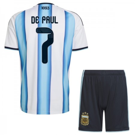 Argentina De Paul 7 Matchtröjor Barn Hemma Fotbollströja VM 2026 Argentina De Paul 7 Matchtröjor Barn Hemma Fotbollströja VM 2026