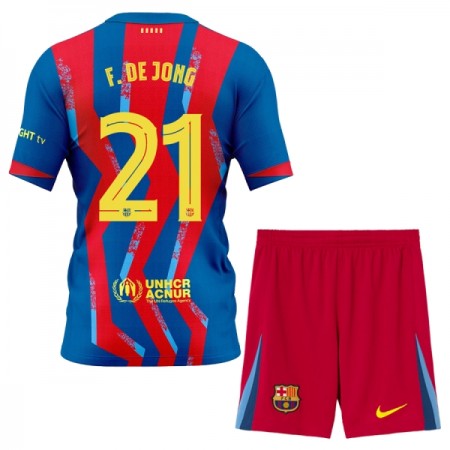 FC Barcelona F. De Jong 21 Matchtröjor Barn Fjärde Fotbollströja 2025-26