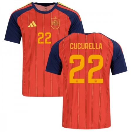 Spanien Cucurella 22 Matchtröjor Hemma Fotbollströja VM 2026