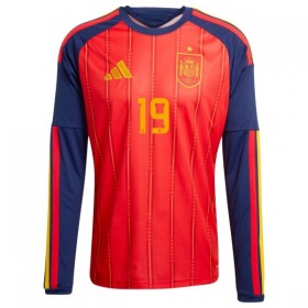 Spanien Lamine Yamal 19 Matchtröjor Hemma Fotbollströja VM 2026 Långärmad