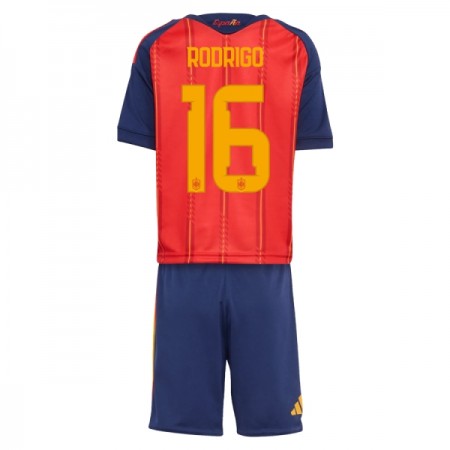 Spanien Rodrigo 16 Matchtröjor Barn Hemma Fotbollströja VM 2026