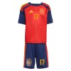 Spanien Williams JR 17 Matchtröjor Barn Hemma Fotbollströja VM 2026