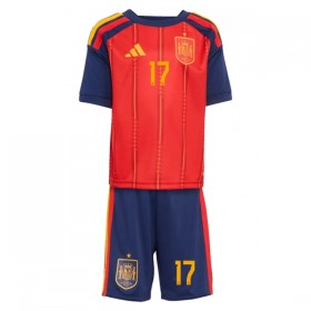 Spanien Williams JR 17 Matchtröjor Barn Hemma Fotbollströja VM 2026