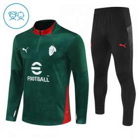Barn AC Milan Trainings Sweatshirt Kvarts-Dragkedja 2025-26 Grön