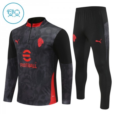 Barn AC Milan Trainings Sweatshirt Kvarts-Dragkedja 2025-26 Svart Barn AC Milan Trainings Sweatshirt Kvarts-Dragkedja 2025-26 Svart