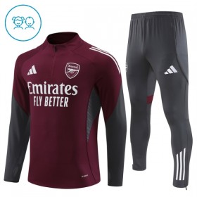 Barn Arsenal Trainings Sweatshirt Kvarts-Dragkedja 2025-26 Röd