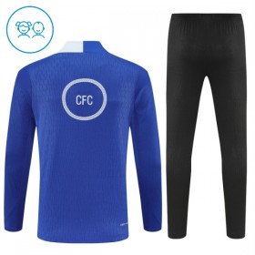 Barn Chelsea Trainings Sweatshirt Kvarts-Dragkedja 2025-26 Blå