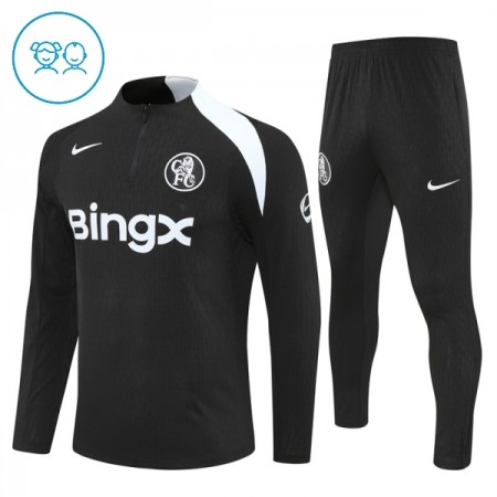 Barn Chelsea Trainings Sweatshirt Kvarts-Dragkedja 2025-26 Svart Barn Chelsea Trainings Sweatshirt Kvarts-Dragkedja 2025-26 Svart