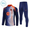 Barn FC Barcelona Trainings Sweatshirt Kvarts-Dragkedja 2025-26 Blå
