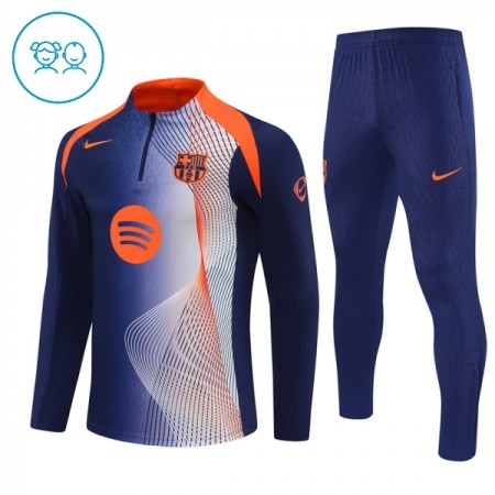 Barn FC Barcelona Trainings Sweatshirt Kvarts-Dragkedja 2025-26 Blå