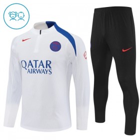 Barn Paris Saint-Germain Trainings Sweatshirt Kvarts-Dragkedja 2025-26 Vit