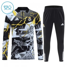 Barn Real Madrid Marvel Trainings Sweatshirt Kvarts-Dragkedja 2026-27 Svart