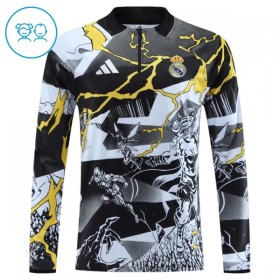 Barn Real Madrid Marvel Trainings Sweatshirt Kvarts-Dragkedja 2026-27 Svart