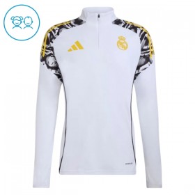 Barn Real Madrid Trainings Sweatshirt Kvarts-Dragkedja 2026-27 Vit
