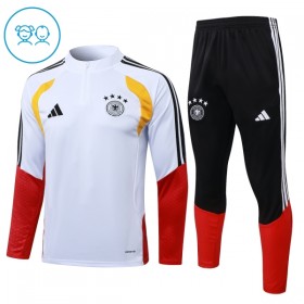 Barn Tyskland Trainings Sweatshirt Kvarts-Dragkedja 2026-27 Vit