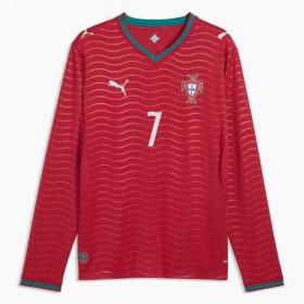 Portugal Ronaldo 7 Matchtröjor Hemma Fotbollströja VM 2026 Långärmad