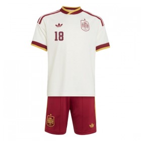 Spanien Zubimendi 18 Matchtröjor Barn Borta Fotbollströja VM 2026
