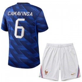 Frankrike Camavinga 6 Matchtröjor Barn Hemma Fotbollströja VM 2026