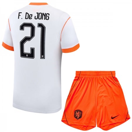 Nederländerna F. De Jong 21 Matchtröjor Barn Borta Fotbollströja VM 2026
