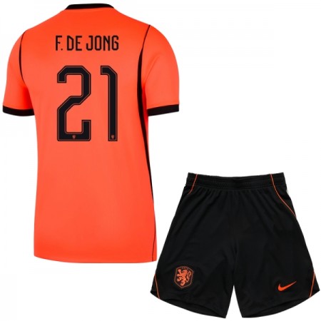 Nederländerna F. De Jong 21 Matchtröjor Barn Hemma Fotbollströja VM 2026