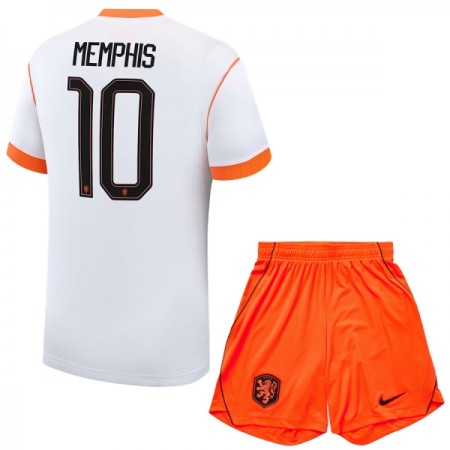 Nederländerna Memphis 10 Matchtröjor Barn Borta Fotbollströja VM 2026
