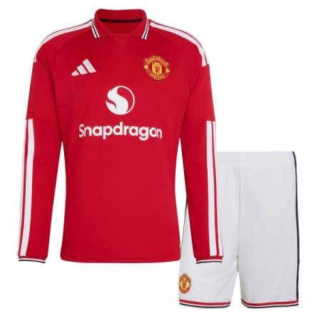 Manchester United Matchtröjor Barn Hemma Fotbollströja 2026-27 Långärmad Manchester United Matchtröjor Barn Hemma Fotbollströja 2026-27 Långärmad