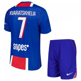 Paris Saint-Germain Kvaratskhelia 7 Matchtröjor Barn Hemma Fotbollströja 2026-27