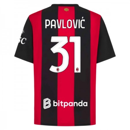 AC Milan Pavlovic 31 Matchtröjor Hemma Fotbollströja 2026-27 AC Milan Pavlovic 31 Matchtröjor Hemma Fotbollströja 2026-27