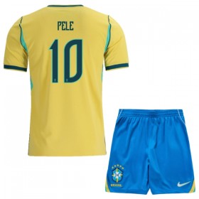 Brasilien Pele 10 Matchtröjor Barn Hemma Fotbollströja VM 2026