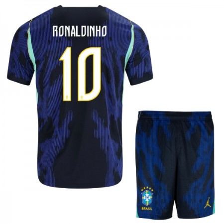 Brasilien Ronaldinho 10 Matchtröjor Barn Borta Fotbollströja VM 2026