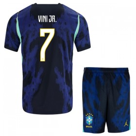 Brasilien Vini JR. 7 Matchtröjor Barn Borta Fotbollströja VM 2026