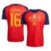 Spanien 2 Stars Rodrigo 16 Matchtröjor Hemma Fotbollströja VM 2026