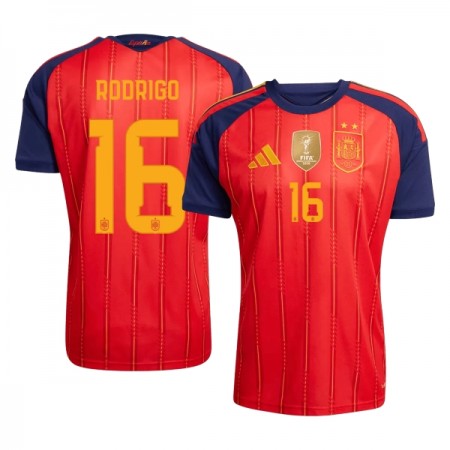 Spanien 2 Stars Rodrigo 16 Matchtröjor Hemma Fotbollströja VM 2026