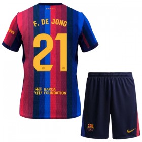FC Barcelona F. De Jong 21 Matchtröjor Barn Hemma Fotbollströja 2026-27