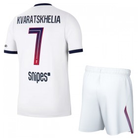 Paris Saint-Germain Kvaratskhelia 7 Matchtröjor Barn Borta Fotbollströja 2026-27