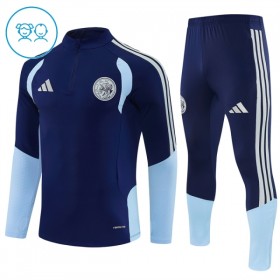 Barn Ajax Trainings Sweatshirt Kvarts-Dragkedja 2026-27 Blå
