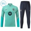 Barn Barcelona Trainings Sweatshirt Kvarts-Dragkedja 2026-27 Grön