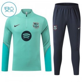 Barn Barcelona Trainings Sweatshirt Kvarts-Dragkedja 2026-27 Grön