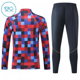 Barn Barcelona Trainings Sweatshirt Kvarts-Dragkedja 2026-27 Röd