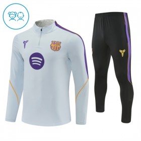 Barn Barcelona Trainings Sweatshirt Kvarts-Dragkedja 2026-27 Vit
