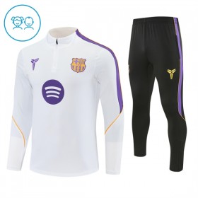 Barn Barcelona Trainings Sweatshirt Kvarts-Dragkedja 2026-27 Vit