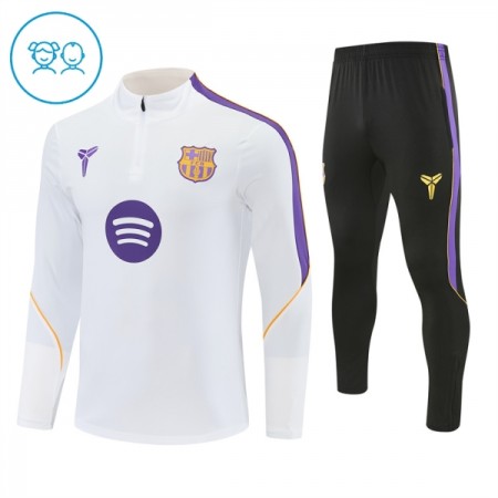 Barn Barcelona Trainings Sweatshirt Kvarts-Dragkedja 2026-27 Vit Barn Barcelona Trainings Sweatshirt Kvarts-Dragkedja 2026-27 Vit
