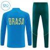 Barn Brasilien Trainings Sweatshirt Kvarts-Dragkedja 2026-27 Blå