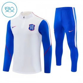 Barn Chelsea Trainings Sweatshirt Kvarts-Dragkedja 2026-27 Vit