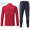 Barn FC Barcelona Trainings Sweatshirt Kvarts-Dragkedja 2026-27 Röd