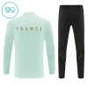Barn Frankrike Trainings Sweatshirt Kvarts-Dragkedja 2026-27 Vit