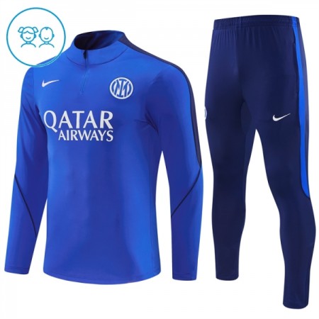 Barn Inter Milan Trainings Sweatshirt Kvarts-Dragkedja 2026-27 Blå Barn Inter Milan Trainings Sweatshirt Kvarts-Dragkedja 2026-27 Blå
